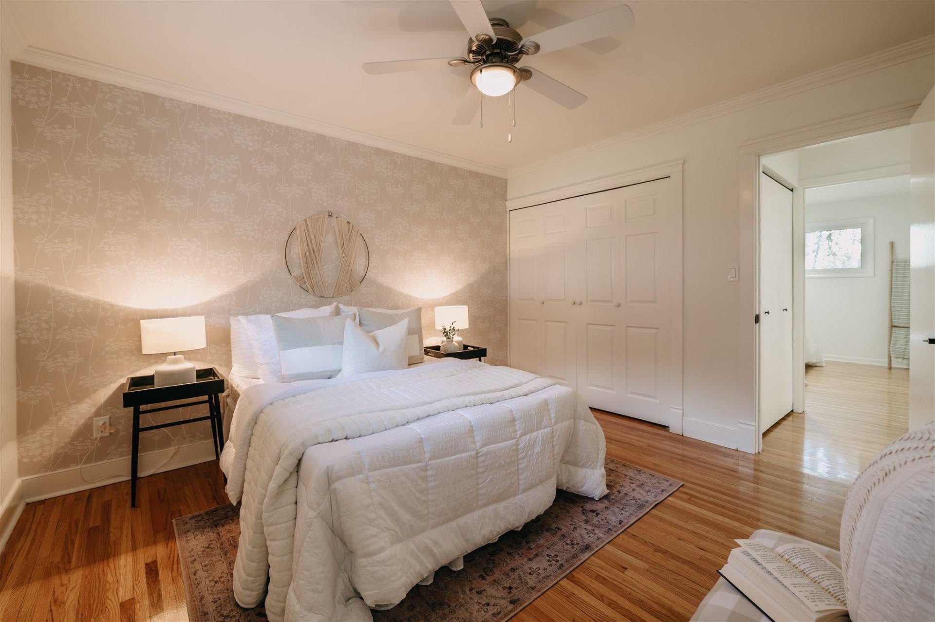 Bedroom with feature wall at 1115 Jarvis Avenue